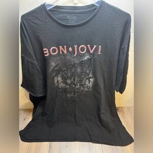 Bon Jovi T-Shirt Slippery When Wet Album Cover Black T-Shirt Adult Size 3XL